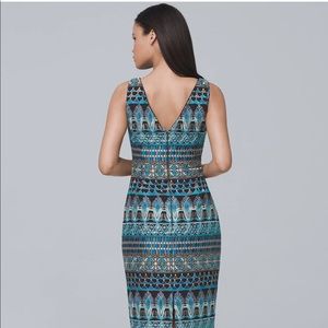 WHBM stunning sleeveless dress, blue / copper NWT